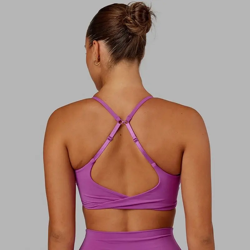 ECBC Custom Logo Adjustable Strap Premium Brushed Soft Quality Cross Workout Back Yoga Bra For Women