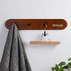 Natural Coat Natural Pine Board Wooden Wall Mounted Coat Hooks For Living Room Decorative