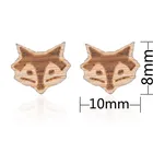 Heart Earrings VANFI Fashion Animal Heart Number Stainless Steel Ear Pins Wooden Earrings