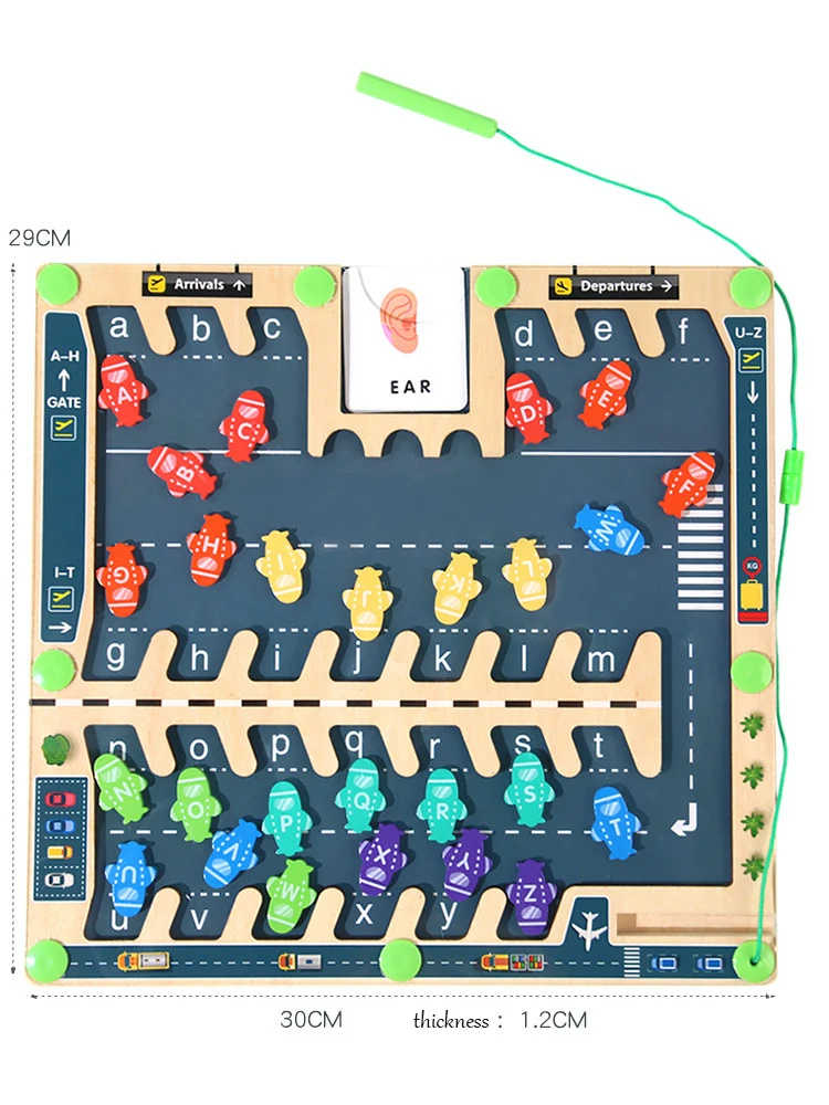 Neu Magnetischen Buchstaben Labyrinth Lernen Pädagogisches Montessori Holz Puzzle Aktivität Walking Spiel spielzeug für kleinkinder fabrik