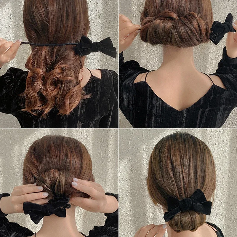 Magic Bow Clip Bun Curler Braider Hairstyle Twist Elegant French Style Maker Tool Twist Hair Accessories Styling Fashion
