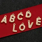 Jewelry DIY Jewelry Personalized Silver Gold Alphabet Diamond Zircon Custom Baguette Letter Name Necklace