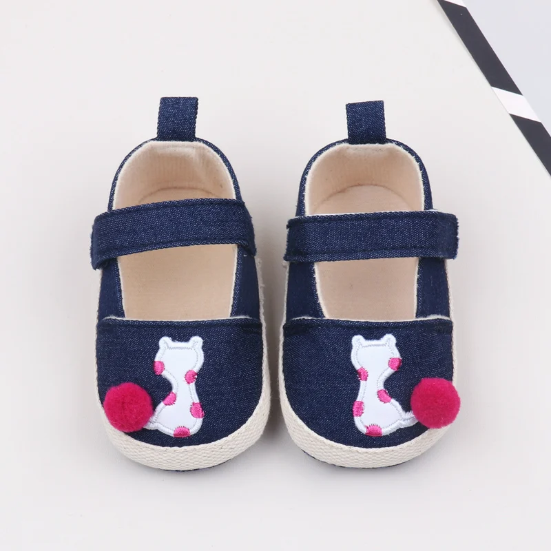 Spring Autumn Summer Denim Material Soft Sole Newborn Infant Baby Girl Shoes 2024 factory