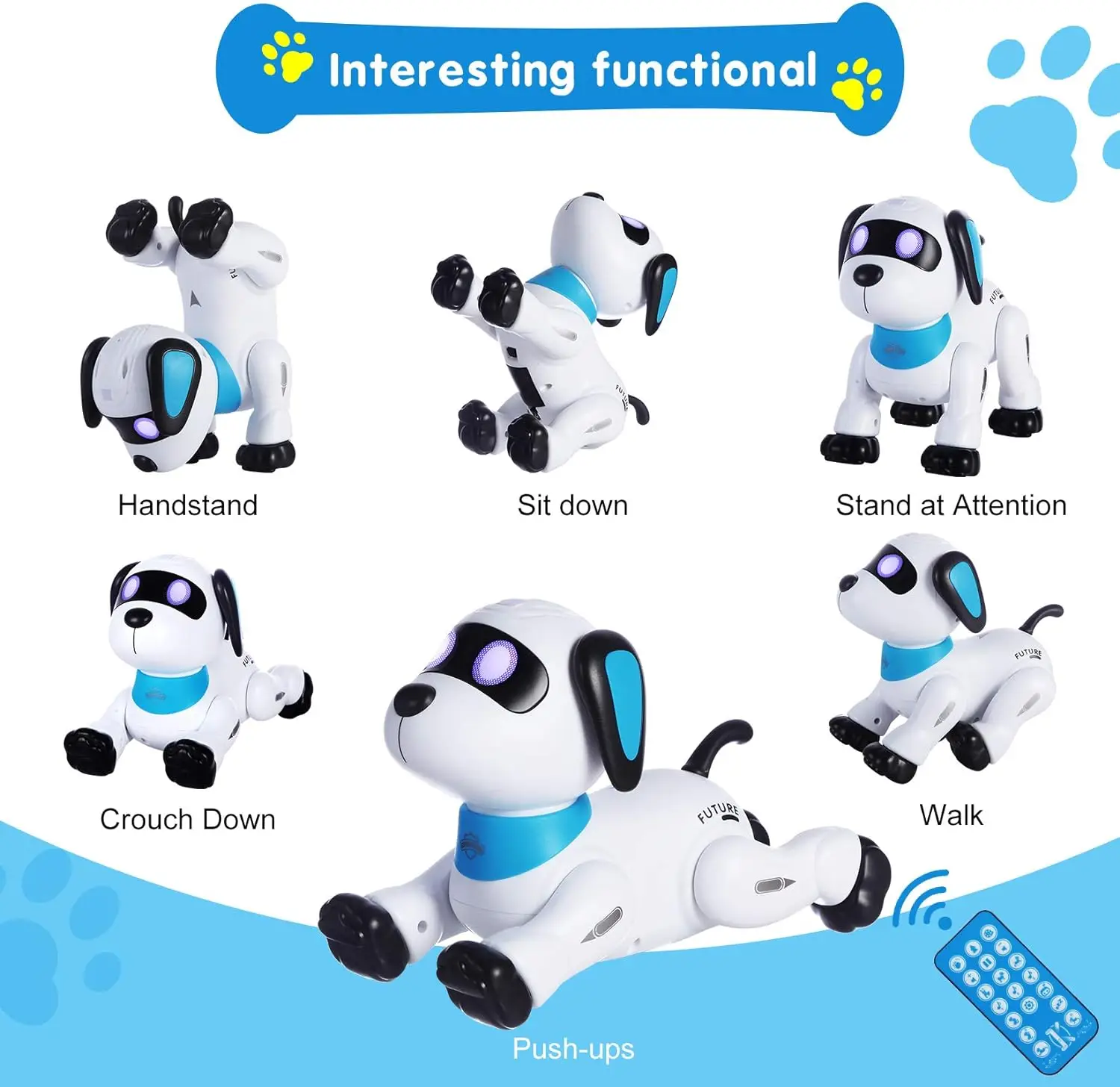 EPT Programmable Interactive Smart Intelligent Robot Toy Electronic Pets Light Rc Robot Dog Toy for Kids
