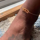 Wholesale Initial Number Birth Year Anklet Gold Stainless Steel Anklets Foot Jewelry Women