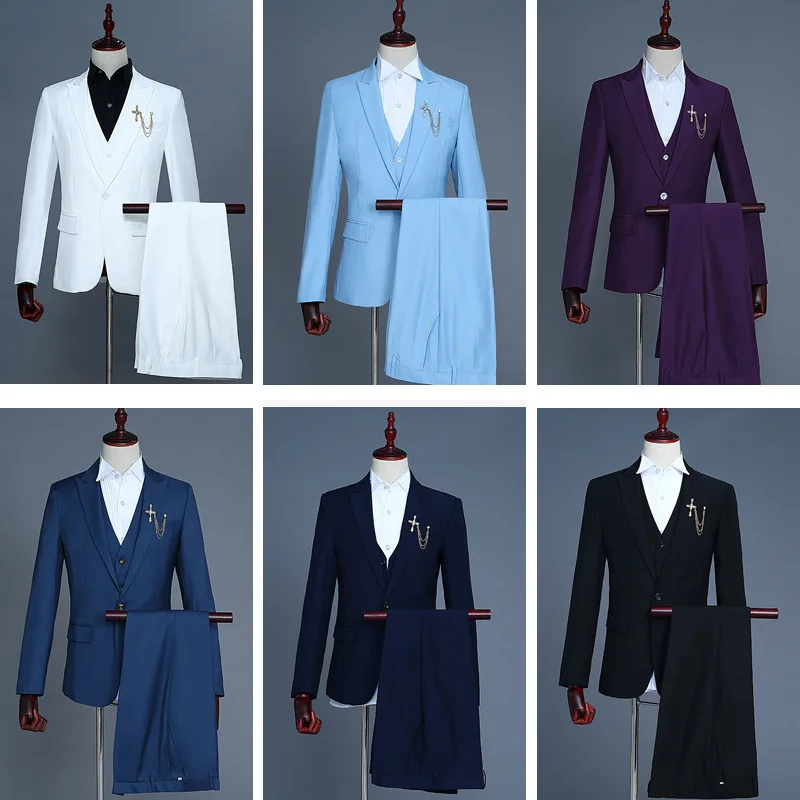 Custom Business Men Suits 3 Pieces Male Jacket Custom Fashion Groom Wedding formal Suit Tuxedo