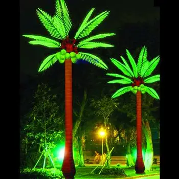 Outdoor large ornamental metal frame coconut tree waterproof led lighted artificial palm tree