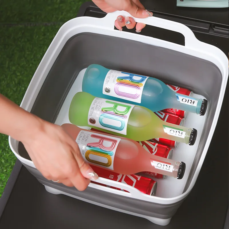 Customized Kitchen Folding Washbasin OEM ODM Wash Fruits and Vegetables Draining Basket Retractable Vegetable Basket