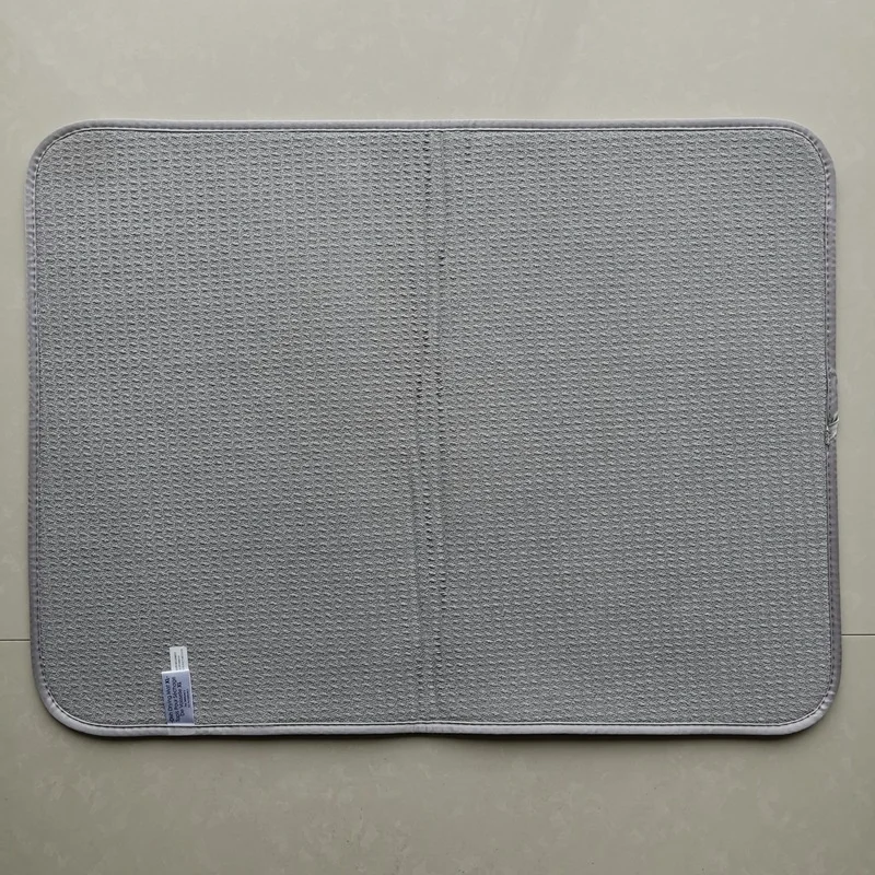 Wholesale Factory grey marble dish drying mat collapsible Lightweight quick drying kitchen mat Large microfiber