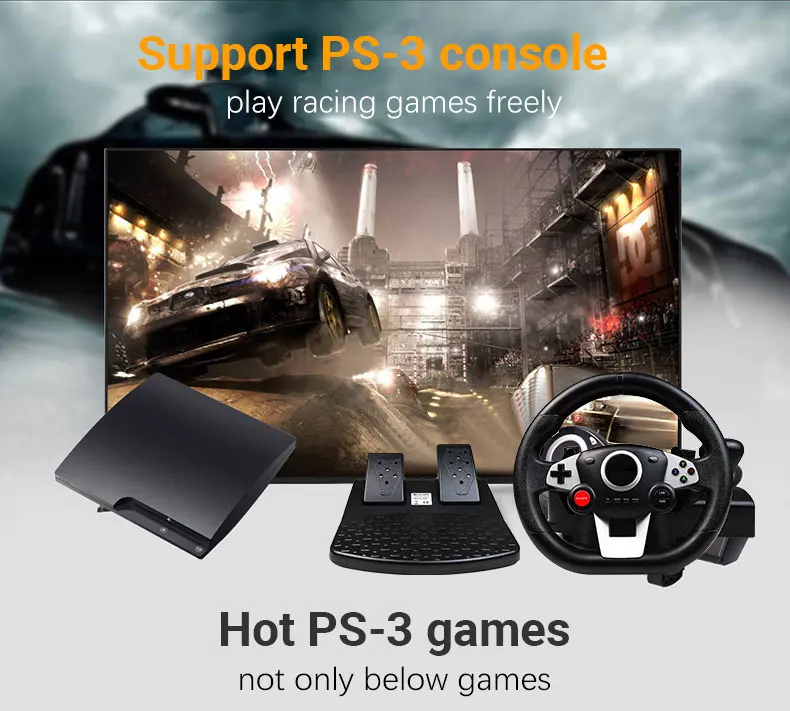 7in1 Car Driving Force Gaming Stand Ps3 Ps4game Steering Wheel Volante
