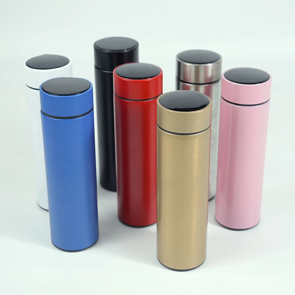 OEM 500ml LED Temperature Display Smart bottle Thermos Smart Intelligent Termo Digital Vacuum Flask Tumblers cups with designs
