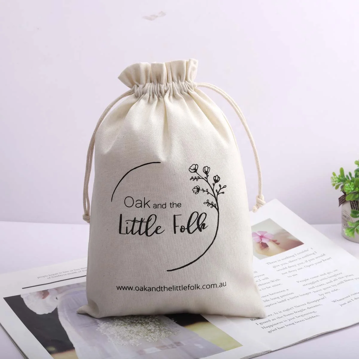 High Quality Cotton Drawstring Christmas Gift Packaging Bag Organic Reusable Muslin Sock Storage Dust Pouch