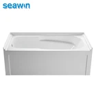 Bath Bathtub Supplier Seawin Wholesale Bath Tub Rectangular Overflow White Acrylic Bathtubs