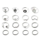 Ring Resin Rings Resin Bohemian Midi Ring Set Vintage Punk Antique Silver Color Resin Finger Rings For Women