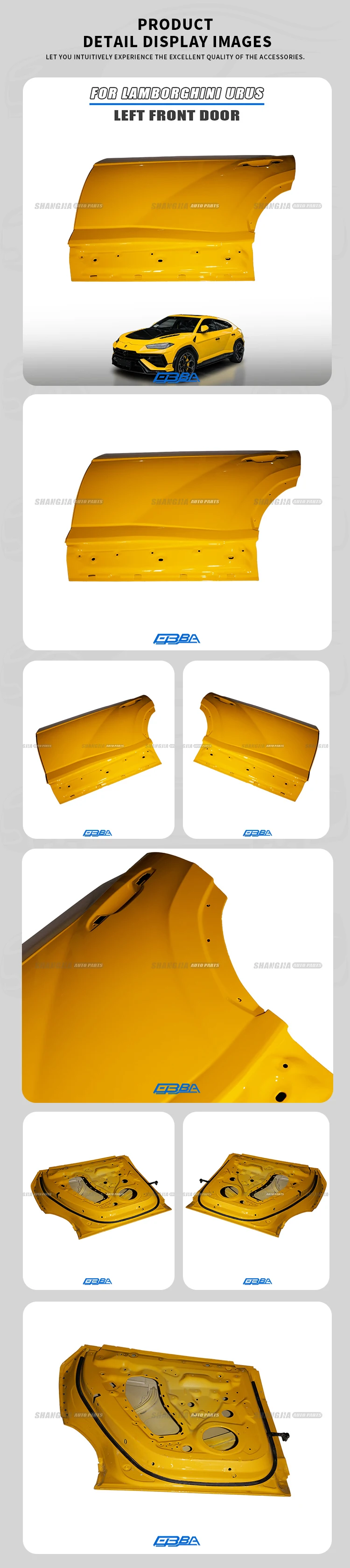 Hot Sale Car Door Accessories 4ML833051A Aluminium Alloy Left Rear Door For Lamborghini URUS S Performante Car Part Easy Install manufacture