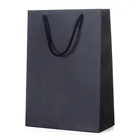 Packaging Custom Logo Printed Recycled Black Paperboard Bag With Twisted/Flat Handles For Packaging Shopping