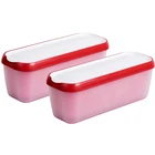 Ice Cream Eco Friendly Reusable Plastic Ice Cream Container With Silicone Lid