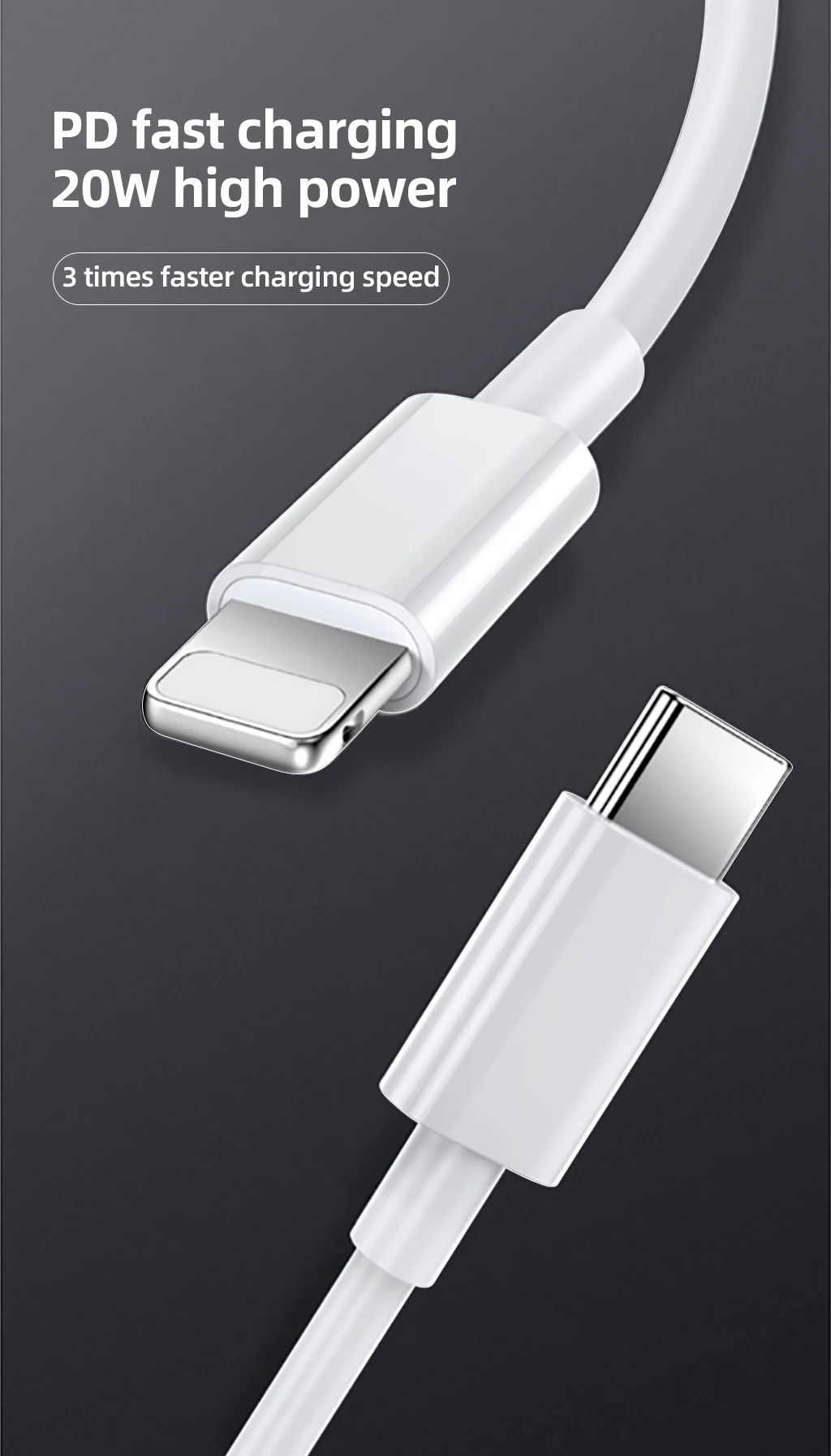 Pd Fast Charging Lighting Cable W High Power Usb Type C To Lighting