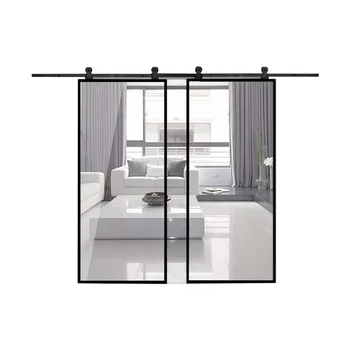 Customized living room, kitchen, bathroom, study, living room, aluminum alloy frame, tempered glass sliding door, barn door