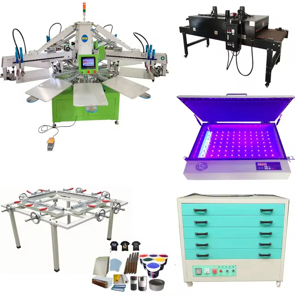 product 3 color automatic screen printing press machine with all stuff-3