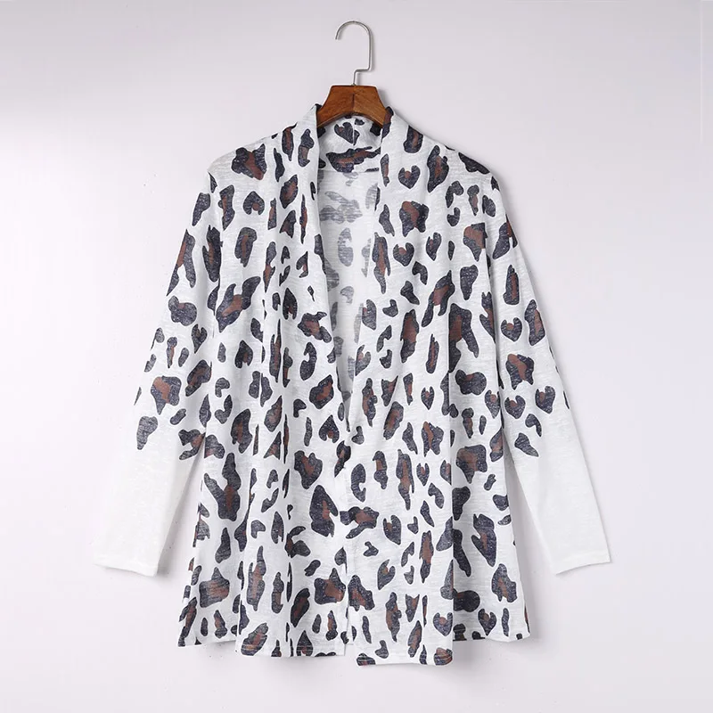 Dear-Lover OEM ODM Custom Private Label Wholesale Vintage Open Front Long Sleeve Leopard Print Cardigans For Women
