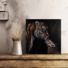 Family Jinyi Warm And Sweet Tiger Family Kissing Each Other High Quality Print And Handmade Oil Painting