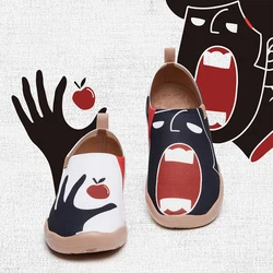 Custom logo design zapatos lightweight walking slip on loafer canvas leather women flat shoes men footwear slip on sneakers