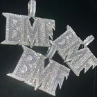 Hip Hop Jewelry Hip Hop Custom Jewelry Silver 925 Sterling Engraved Name Moissanite CZ Ice Out Mens Pendants