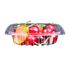 Plastic Bowl Bowlplastic High Transparent Round Disposable Takeaway Fruit PET Plastic Salad Bowl With Lid