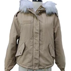 Jacket Garment Jacket 2020 Fashion Women's Warm Twill Short Jacket With Hood Fur Garment Wash Coat.