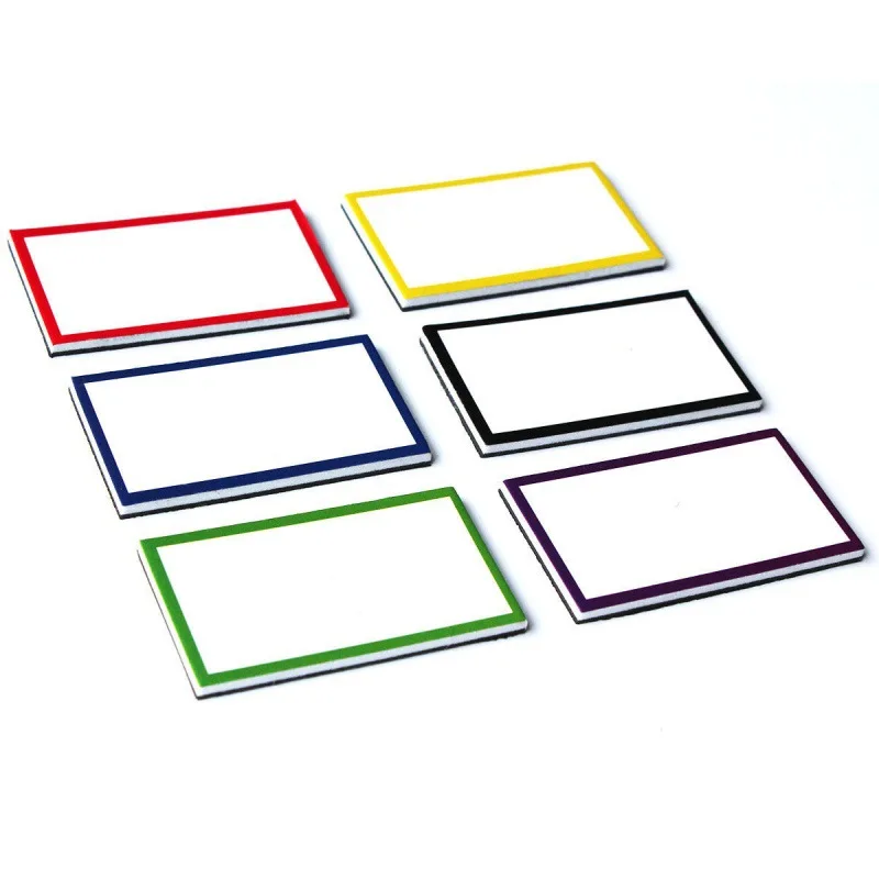 Magnetic Dry Erase Labels Rectangle Small Name Plates Tags White Board Writable Flexible Magnet Stickers for Refrigerator