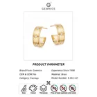 18k Gold Diamond Earrings Earringsdiamond Gemnel Fashion Brass 18K Gold Trendy Starburst Diamond Hoop Huggie Earrings Women