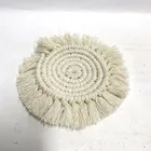 Macrame Cotton Coaster Woven Placemats Round Handmade Custom Macrame Cup Mat Tea Rope Cotton Coaster