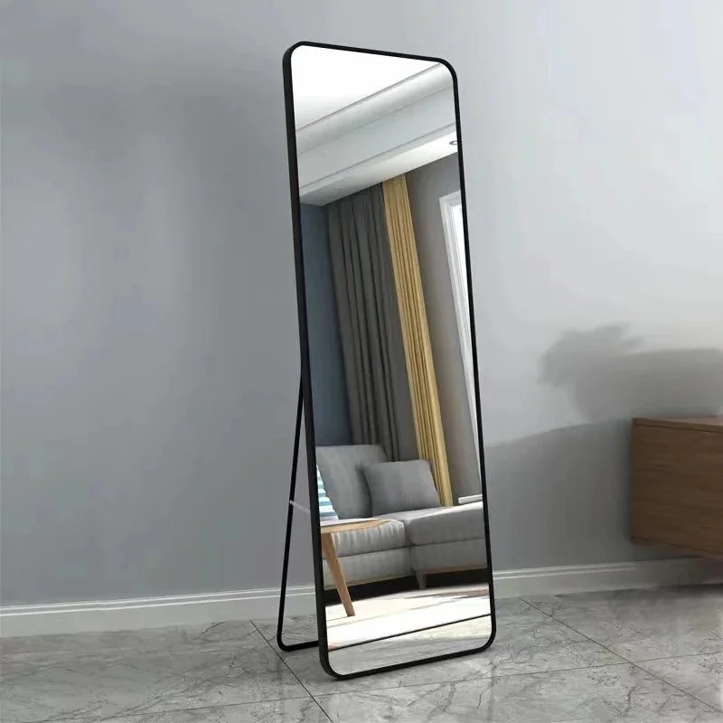 product modern aluminum alloy framed full length body floor mirror for bedroom home-1
