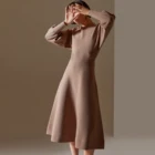 Knit Dress High Quality Seamless Long Sleeve Women Knit Sweater Maxi Dress