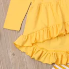 Clothes 2021 Children's Autumn Clothes Explosions Girls' Long-sleeved Dovetail Skirt Striped Bell Pants Set