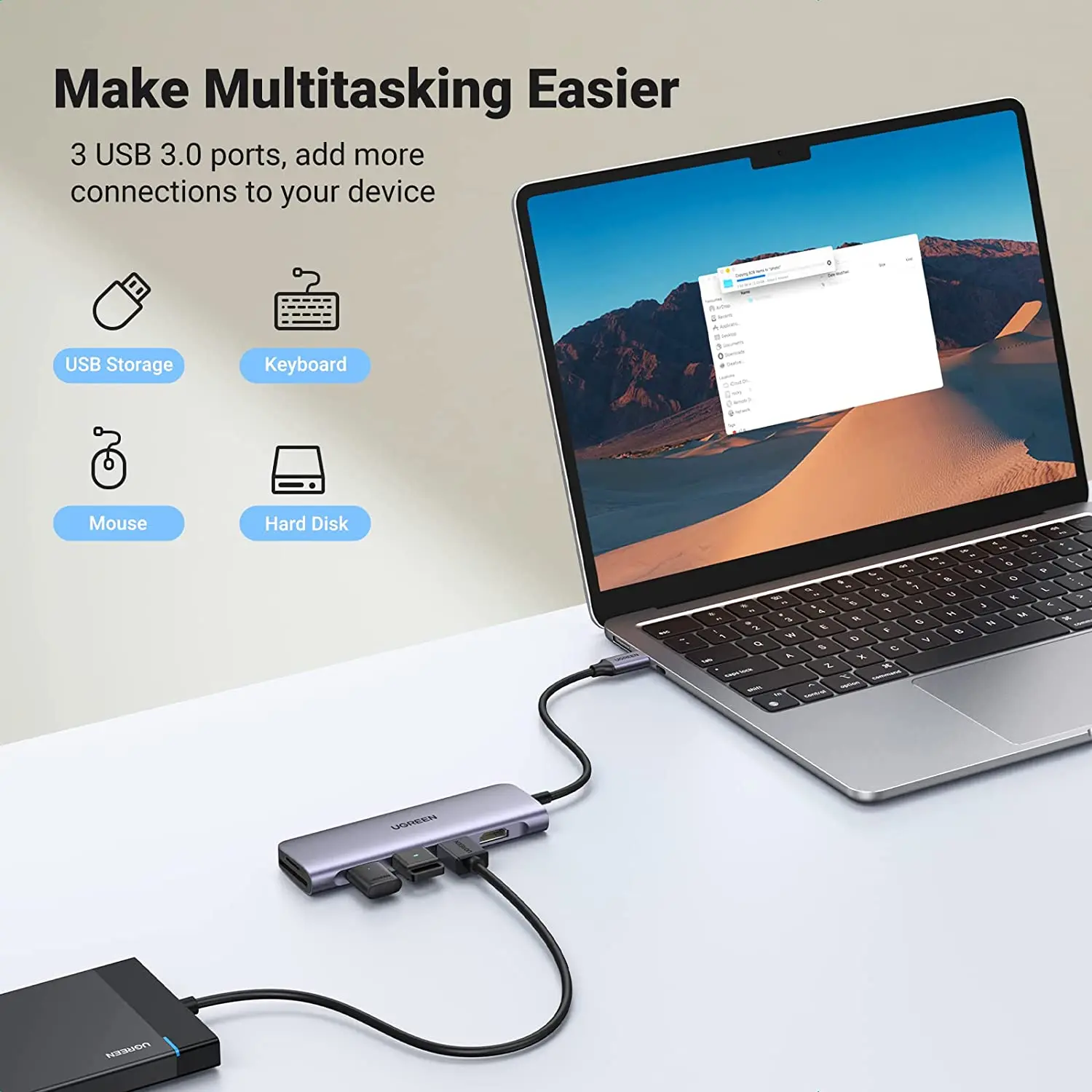 Ugreen Usb C Hub 6 In 1 Usbc To Usb Adapter 4k Hd Mi Adapter Multiport