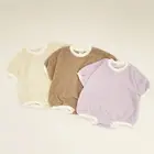 New Terry Towel Boys Girls Baggy Outfits Infant Toddler Oversize Short Sleeve Bubble Romper