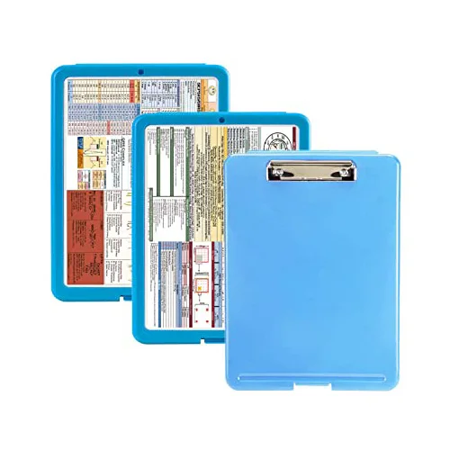 A4 A5 plastic aluminum storage folding clip board foldable nursing clipboard with medical edition cheat sheet sticker