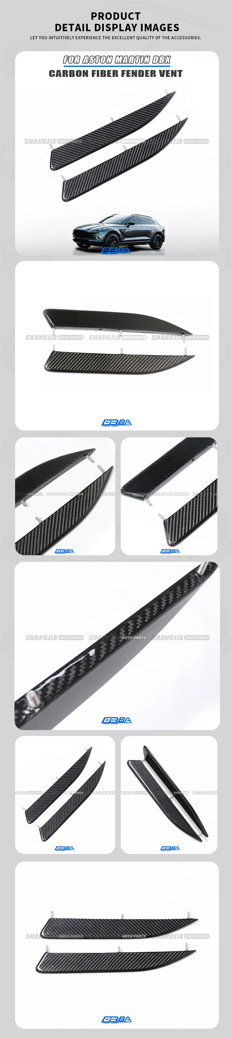 product good quality carbon fiber accessory dry carbon fiber vented hood for aston martin dbx db11 hy53 16a857 ab639463-3
