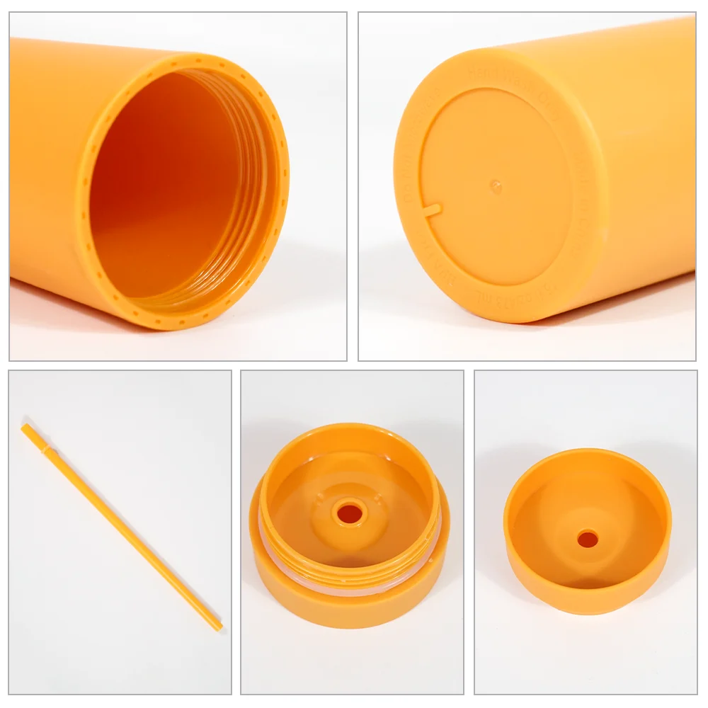 Best Selling 24oz Double Walled Water Bottle Plastic Acrylic Tumbler Travel Mug with Straw