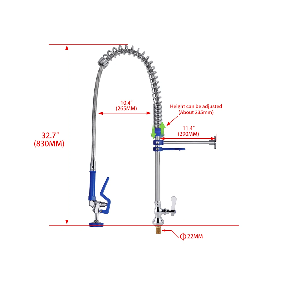 High Quality Industrial Deck Mounted Pre Rinse Faucet Commercial Single Handle Tap for Hotels and Restaurant Type manufacture