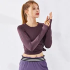 Apparel Wholesale Gym Clothing Women Sports Wear Fitness Apparel For Women LS T Shirt