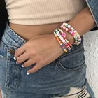 B1378 Ethnic Style Personality Cotta Letters Beaded Color Beach Resort Bracelet