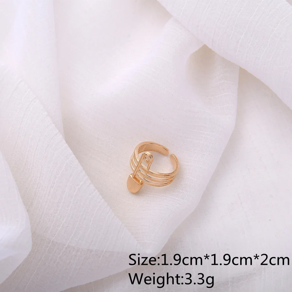 High quality adjustable gold plating opening rings personality initial rings for women minimalist jewelry wholesale