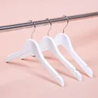 Shirt Wooden Hangers Hot Selling Exquisite White Kids Shirt Wooden Hanger With Notches