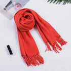 Wool Scarf 2021 High Quality Pure Color Plaid Wool Scarves Winter Warm Luxury Wool Scarf Shawls Women