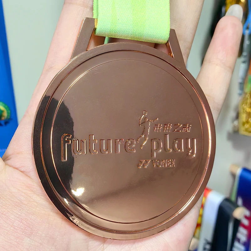 Customization Logo Gold Silver Bronze Metal Sports Medals Award Gold Badminton Champion Medal supplier