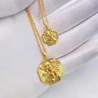 Gold Hexagon Retro Lion Clavicle Chain Women's 18K Gold Plated Ins Cool Wind Necklace