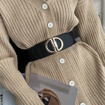 2022 Wholesale Hot Selling Wide Elastic Multi Style Gold Buckle Lady Belt Vintage Fashion Boho Women Waist Belt Wholesale